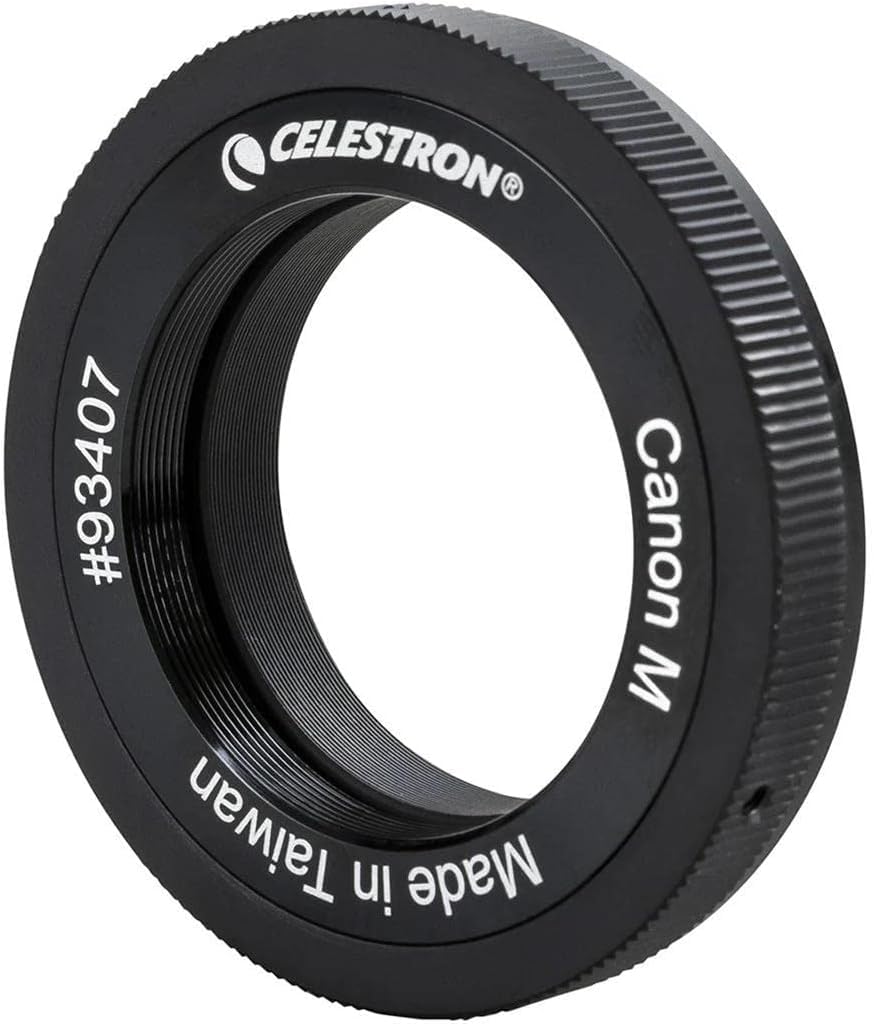 Celestron 93407 Canon M-Mount T-Ring with 42mm Diameter Thread - For Terrestrial and Celestial Imaging, Compatible with EOS M-Mount Mirrorless Cameras and Celestron T-Adpaters, Black