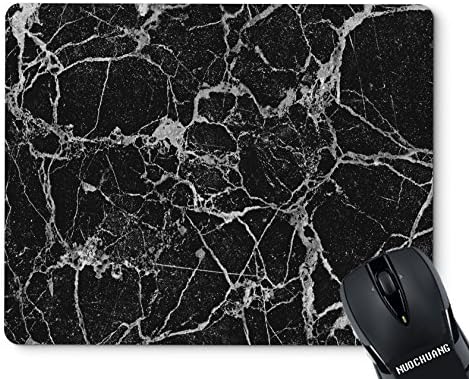 NUOCHUANG Black And White Marble Rectangle Non Slip Rubber Mouse Pad Mousepad Mat
