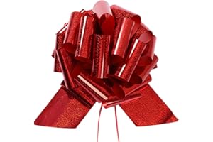 HSXJJ 1PC Giant 12 Inch Large Pull Bow - Big Glitter Metallic Red Gift Bow for Appliances, Bikes, Tables, Party Decorations & Special Events(red)