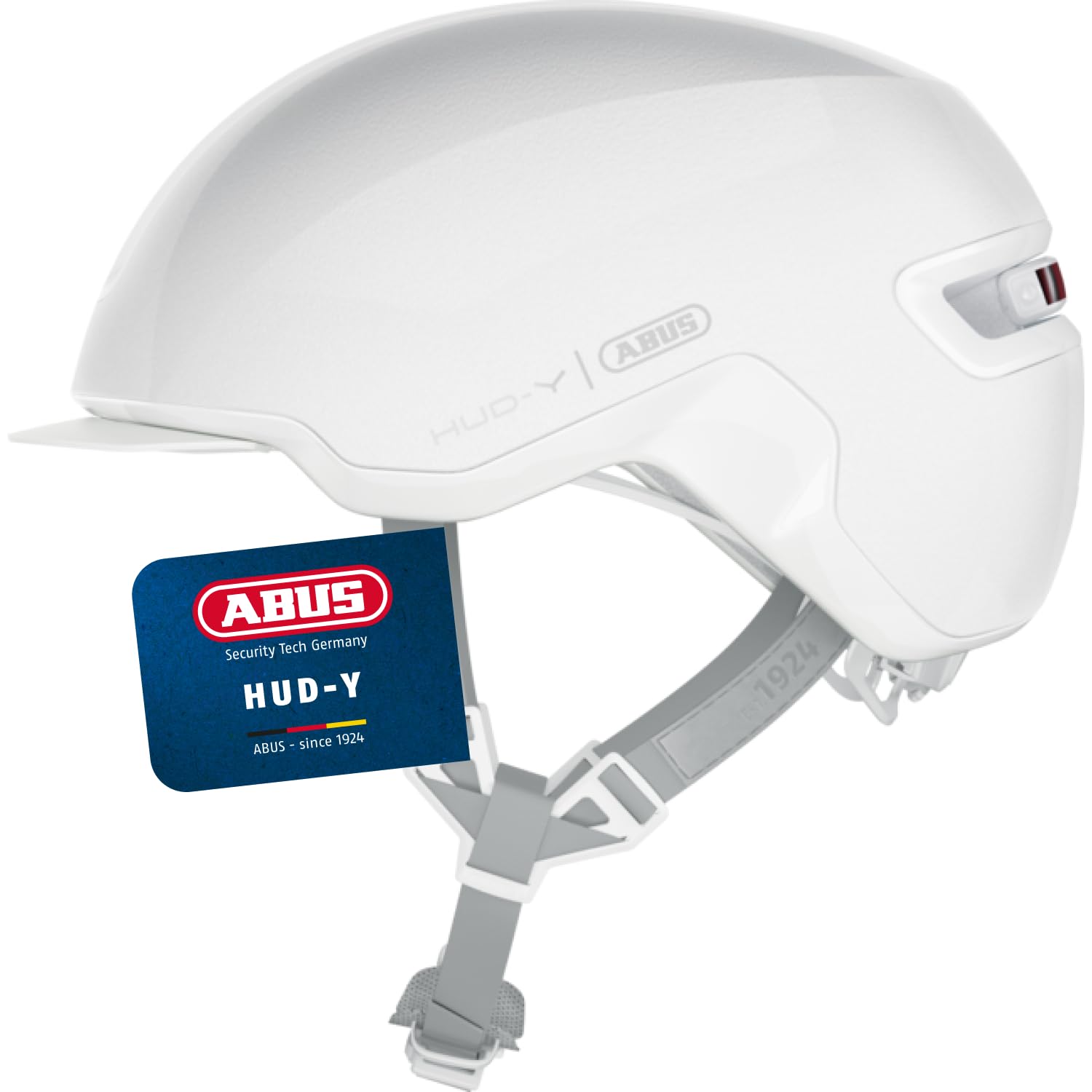 ABUS Urban Helmet HUD-Y - magnetic, rechargeable rear LED light with magnetic attachment - a cool bike helmet for everyday use - for men and women