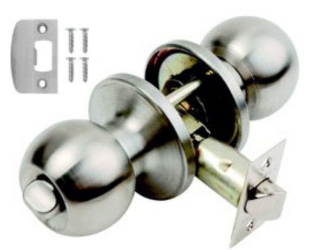 BALA Satin Steel Ball Knobs Entrance Locking Knobset Door
