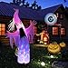 YUNLIGHTS 8FT Halloween Inflatables, Blow up Halloween Inflatable Ghost with Build-in Colorful LED Lights for Outdoor Indoor Home Garden Yard Lawn Party Holiday Halloween Decoration