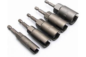 YOUSEMOT 5Pcs 1/4 Inch Power Wing Nut Driver Bits, Hex Shank Nut Driver, Slot Wing Nuts Drill Bit Socket Wrenches Tools for Panel Nuts Screws Eye C-Hook Bolt Q-Hanger (10/12/14/16/18mm)