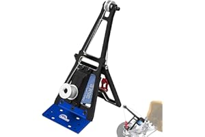 Hobby Fans Aluminum RC Winch Double Stent Rescue Set Truck Tow Crane Arm Wrecker Kit with 360° 35KG Servo for 1/10 SCX10 TRX4 RC Crawler and Trailer RC Upgrade Parts (Black & Blue)