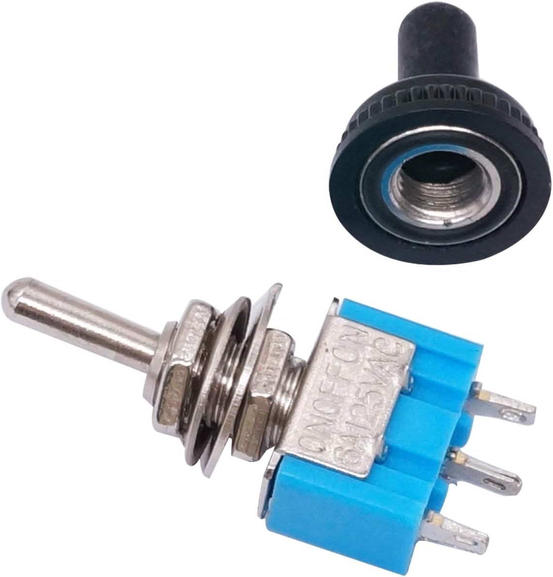 Taiss/10pcs MTS-103-MZ ON/OFF/ON Mini Miniature Toggle Switch Car Dash Dashboard 3 position SPDT 3Pin + 10pcs Waterproof Cap - Image 5