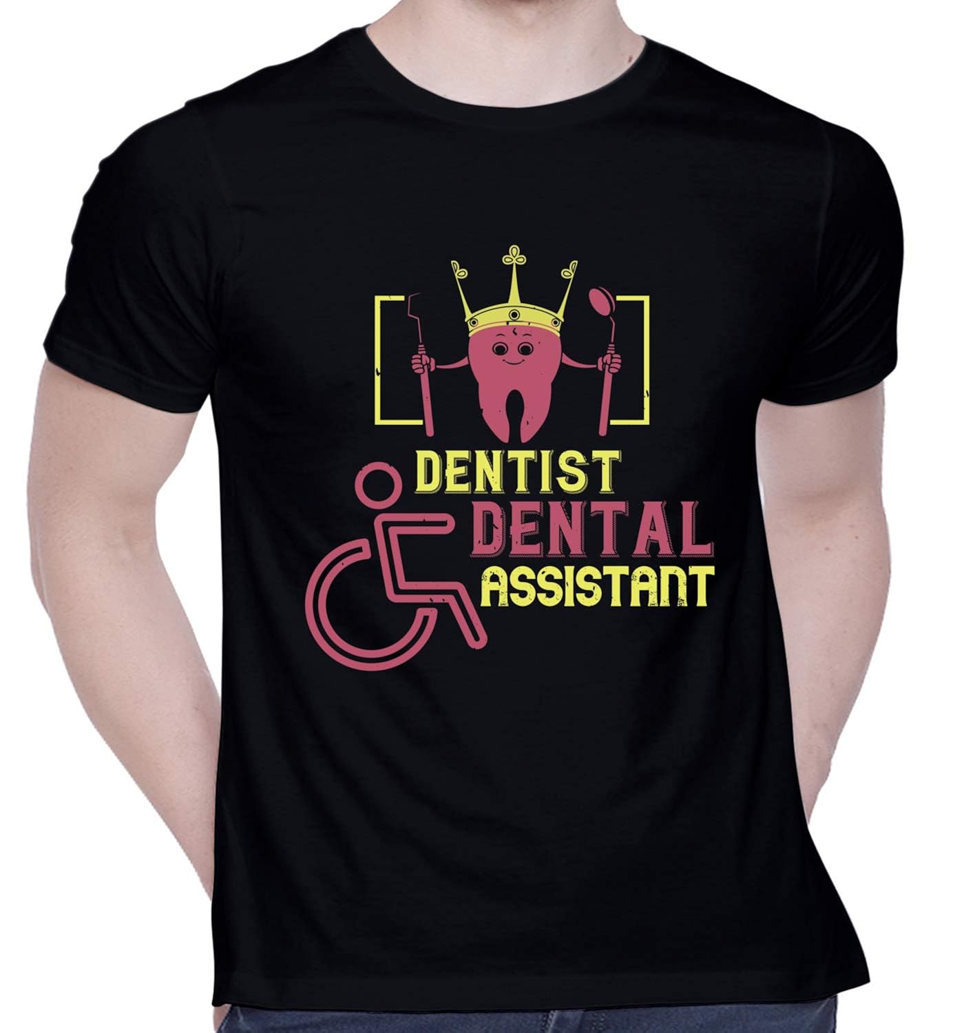 CreativiT Graphic Printed TShirt for Unisex Dentist Dental Assistant