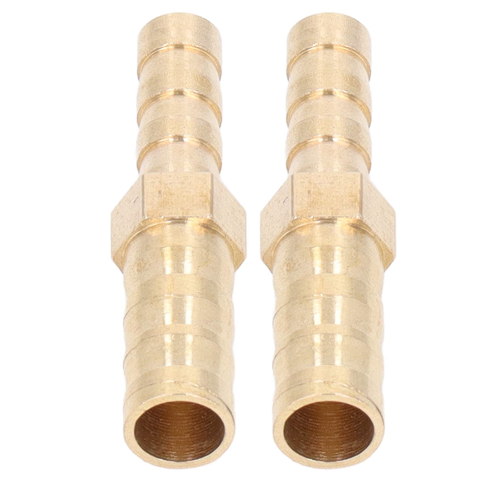 2pcs Barbed Hose Fitting, Brass Pipe Connector, Pipe Reducer for Home Garden Lawn(8mm to 6mm)