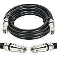 MOOKEERF RG11 Coaxial Cable 6ft F Type Cable,Low Loss RG11 Cable 6 Feet,14AWG RG11 Coax Cable 75ohm,High Definition RG11 F Type Connector Cable for CATV,Satellite Dish,VHF/UHF,Radio,TV Antennas