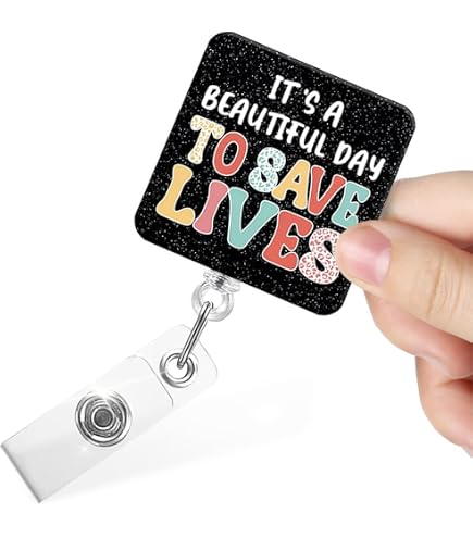 Arakulago Pump It Up Heart Badge Reel - Cute Retractable ID Holder For Nurses & Medical Staff (Red Acrylic) 2 thumbnail image