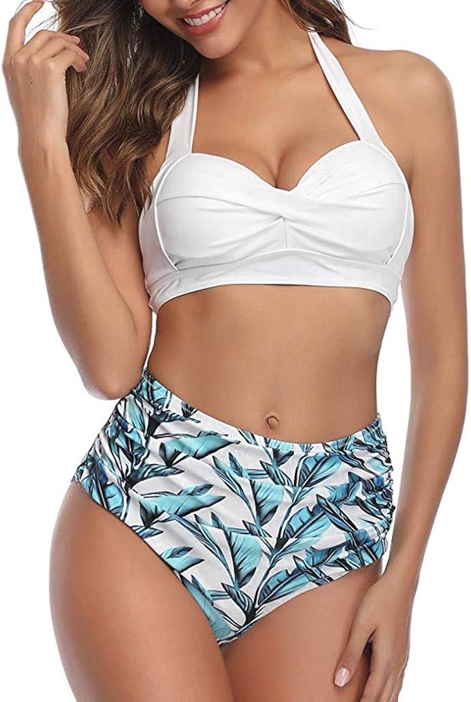 Zodof Damen Bikini Grosse Grosse Bedruckt Hohe Taille Badeanzug Zweiteiliger Krawatte Kreuz Bikinis Trikini Bikinis Vikinis Sommerkleidung Strand Schlauch Beige L Amazon De Bekleidung