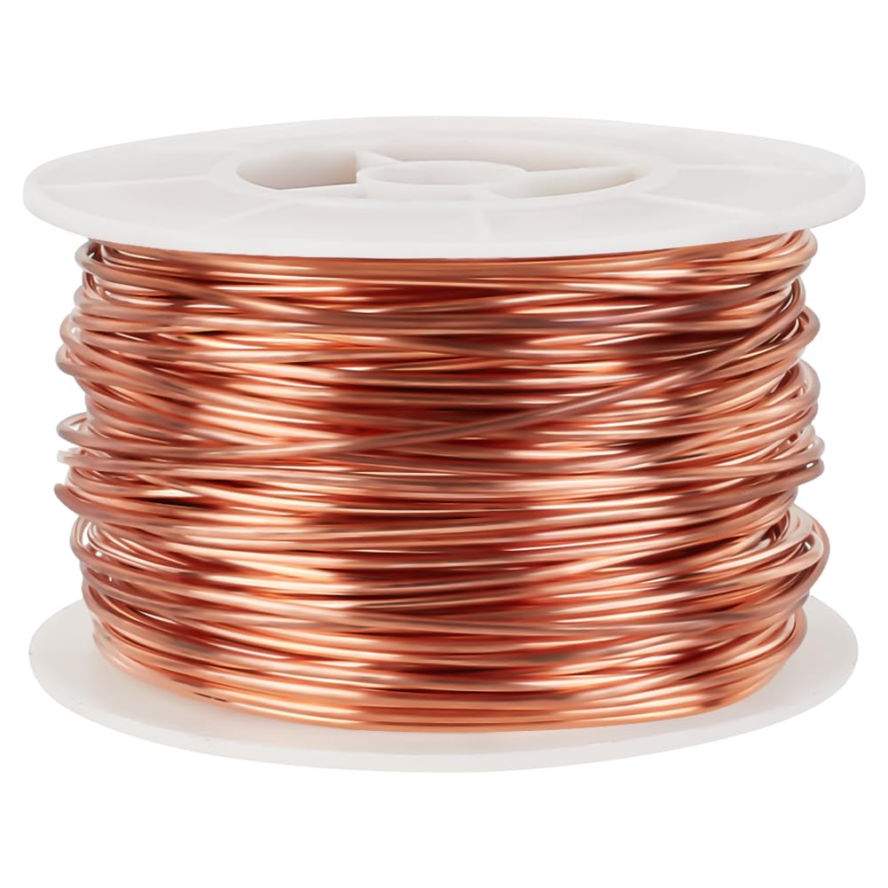 AHANDMAKER 147 Feet 16 Gauge 99.9% Pure Copper Jewelry Wire, Solid Bare Copper Wire Beading Craft Wire for Jewelry Making and Gardening Plants (1.3mm Diameter)