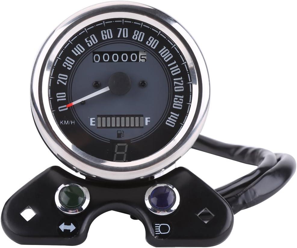 Universal Motorcycle Dual Speedometer Odometer Tachometer Gauge 9.5cm