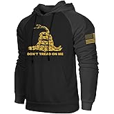 H HYFOL Men's Sweatshirt USA FLAG Patriotic Graphic Polyester Hoodies for Men Pocket Raglan Long Sleeve Sweatshirts