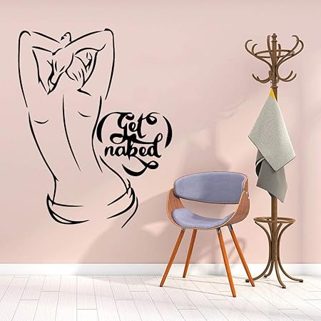 Etiqueta Engomada Del Arte Diy Get Naked Pegatinas De Pared