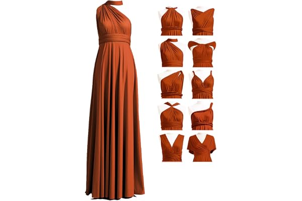 72styles Maxi Infinity Dress for Bridesmaids, Convertible Multi-Way Wrap | Free Bandeau, 31 Colors for Every Wedding Theme, O