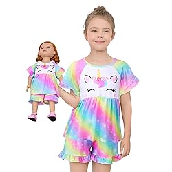 Girl & Doll Matching Pajamas Unicorn Outfit Clothes