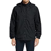 Gleemyth Mens Lightweight Windbreaker Jacket Waterproof Rain Jacket with Hood Soft Shell Jacket Black M