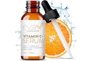 Eva Naturals Vitamin C+ Face Serum – Lightweight Facial Serum with Hyaluronic Acid, Niacinamide & Botanical Ingredients – Dai