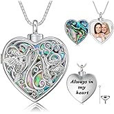 WINNICACA Urn Necklace for Ashes Sterling Silver Abalone Shell Cremation Jewelry for Ashes Jewelry Gifts for Nature Lovers Keepsake Memorial Jewelry for Women