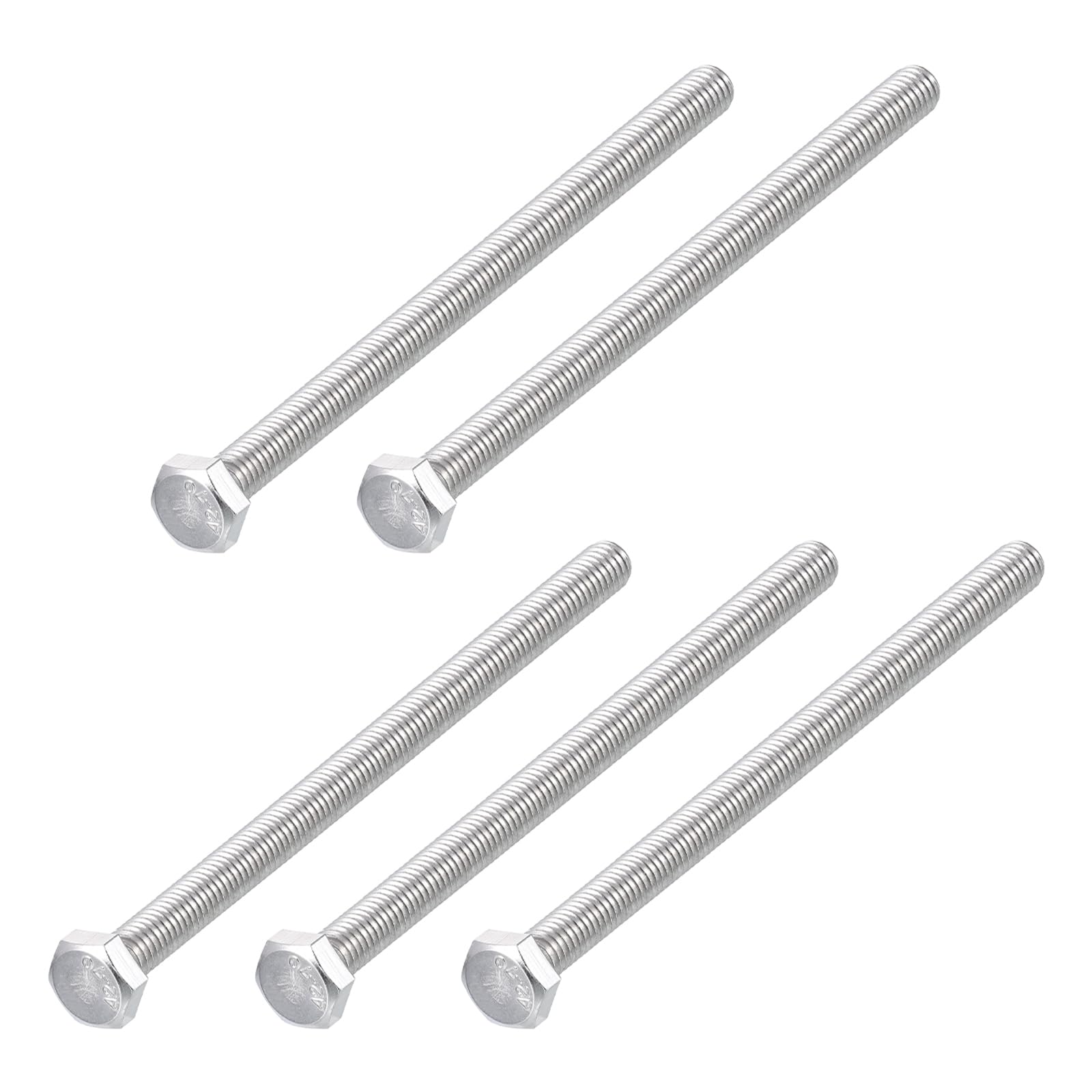 METALLIXITY Hex Bolts (M6-1x150mm) 5Pcs, 304 Stainless Steel Coarse Fully Threaded Hex Head Screw Bolt Machine Screws - for Furniture Repair, Silver