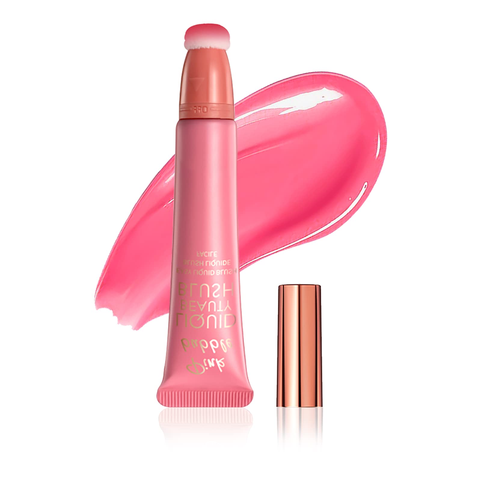 Prreal Matte Blush Cream Wand, Face Blush Beauty Stick with Soft Cushion Applicator, Long-wearing Easily Blendable Blush for Cheeks and Lips (02)