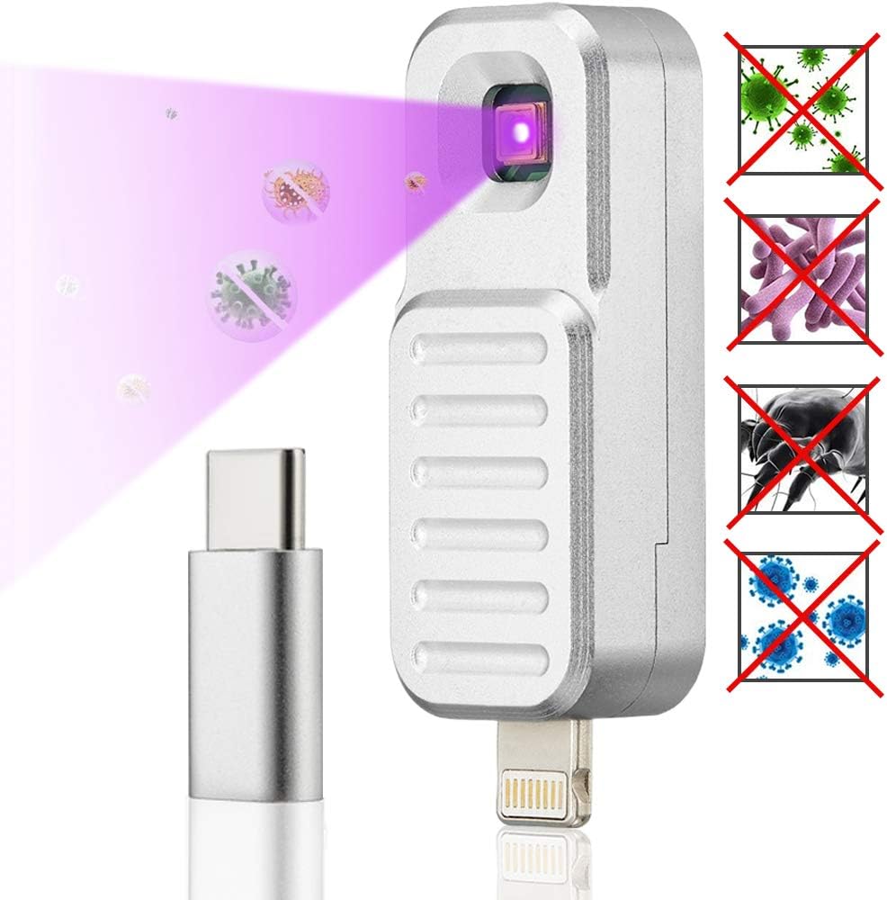 GreenSun LED UV Lights Sterilizer Portable Sanitizer Travel Wand Anti-Bacterial Rate 99% UV Lamp for Mobile Phone Tableware Household Elevator Button Baby Pet -1 Pcs