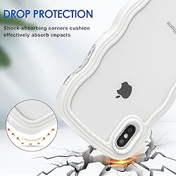 Anuck for iPhone Xs Max Case Wavy Edge Clear Back