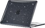 EooCoo MacBook Air 13.6 Case Transparent Glitter Crystal Black A3449 A3240