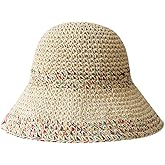 KORADI Womens Sun Hats Straw Hat Summer Beach Hats Foldable Floppy Cap Wide Brim Bucket Hat