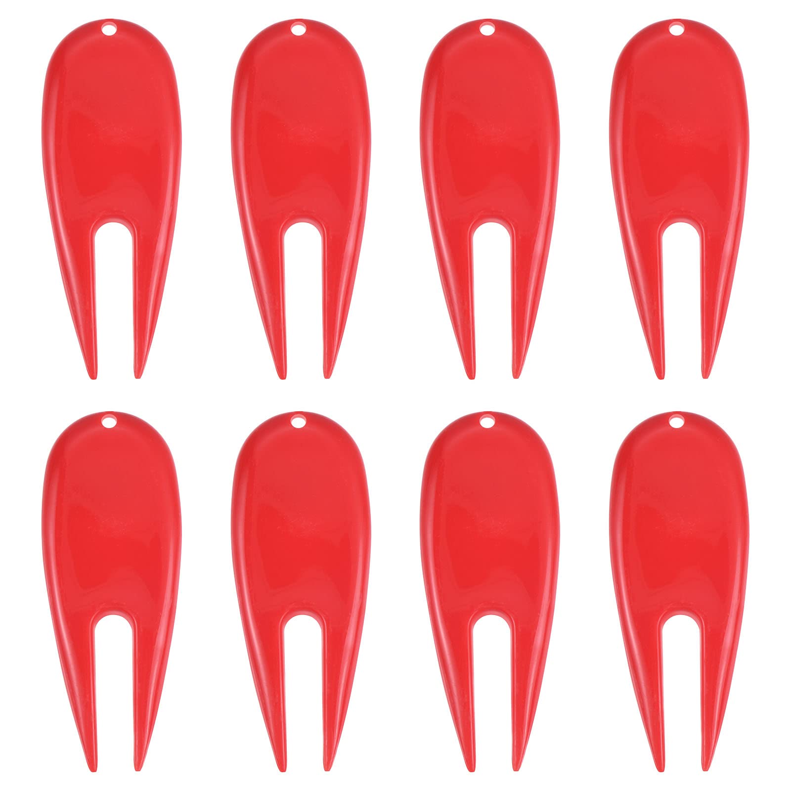 PATIKIL Golf Divot Tool, 8 Pack Plastic Golf Repair Tool Ball Marker for Golfer, Red