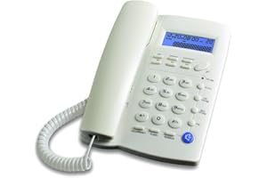 Ornin Y043 Corded Landline Telephone for Home, Caller ID/Call Waiting, Easy-to-Use, Speaker, Display, Desk Phone Only (Off-White)