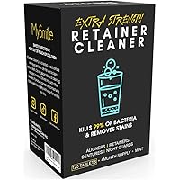 MySmile Denture Cleaning Tablets, Retainer Cleaner Removes Bad Odor, Plaque, Stains from Dentures, Retainers, Mouth Guard and