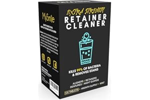 MySmile Denture Cleaning Tablets, Retainer Cleaner Removes Bad Odor, Plaque, Stains from Dentures, Retainers, Mouth Guard and
