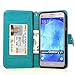 TabPow Galaxy J7 Case, 10 Card Slot - ID Slot, Button Wallet Folio PU Leather Case Cover with Detachable Magnetic Hard Case for Samsung Galaxy J7 J700 (2015) - Blue