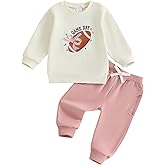Fufuriprefer Toddler Baby Girl Fall Clothes Football Outfit Long Sleeve Sweatshirt Pullover Tops Jogger Pant Set