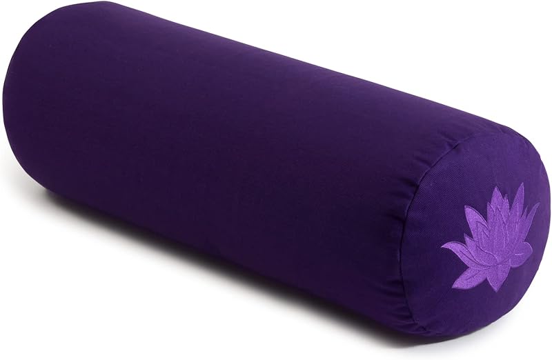 Yoga Studio Lotus Yoga Bolster Cushion | Organic Buckwheat | Purple