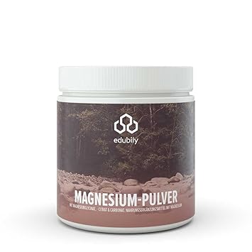 Magnesium-Pulver Mit Magnesiumglycinat, -Citrat & -Carbonat, Ohne Magnesiumstearat, Mit Vitamin B6 (P-5-P), Vegan (300 g Pulv