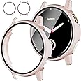 Rc-Z Screen Protector Case for Garmin vívoactive 5, [2-Pack] Hard PC Bumper Full Face Cover Replacement Accessories for Garmin Active 5/Vivoactive 5, Pink