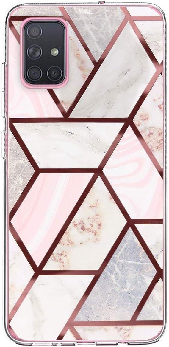 Meweri Compatible with Samsung Galaxy A51 Case Cover Silicone Transparent Clear Slim Soft TPU Marble Design Protective Cover for Samsung Galaxy A51