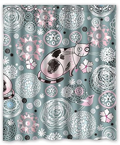 Artsplaza Bathroom Curtains Width X Height / 60 X 72 Inches / W H 150 By 180 Cm(fabric) Nice Choice For Teens Custom Custom Valentine Couples. Machine Washable Cat Polyester