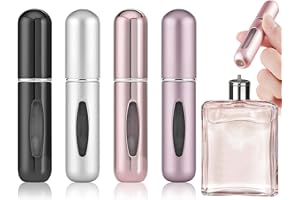 obscyon 4 Pcs 5ml Portable Mini Refillable Perfume Atomizer Spray Bottle Scent Pump Case for Travel