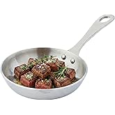 Restaurantware Round Silver Stainless Steel Mini Frying Pan