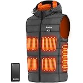 ORRNIKKO [2025 All-New Heated Vest for Men - 7.4V 16000mAh Battery Pack and Detachable Heated Hood, Mens Heated Vest