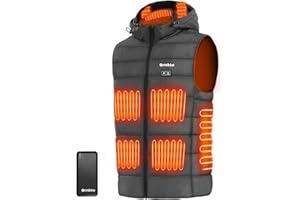 ORRNIKKO [2025 All-New] Heated Vest for Men - 7.4V 16000mAh Battery Pack and Detachable Heated Hood, Mens Heated Vest