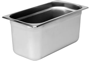 TrueCraftware-Third Size 6" Deep Stainless Steel Anti-Jamming Steam Table Pan 22 Gauge- Chafing Steam Food Pan Anti-Jam Steam Table Hotel Pan for Restaurant Family Events Personal Catering Use