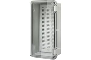 LMioEtool ABS Plastic Dustproof Waterproof IP65 Junction Box Hinged Shell Universal Electrical Project Enclosure Gray, with PC Transparent Clear Cover 7.9 x 3.9 x 2.8 inch (200 x 100 x 70mm)