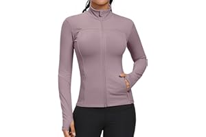 GYM RAINBOW Workout Jackets for Women, Full Zip Slim Fit Lightweight Athletic Running Sports Track Jacket with Pockets