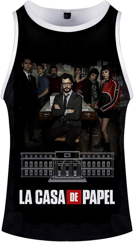 Airwen La Casa De Papel Money Heist 3D Printing Unisex Casual Breathable Sports Vest Men Tank Tops