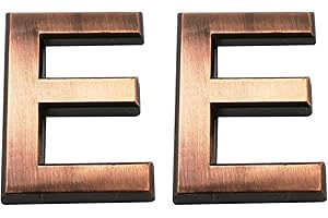 Cobata 2.75 Inch Adhesive House Numbers, Mailbox numbers, Street Door Numbers, Self-stick Address Signs for Apartments, Double Bronze Letter E