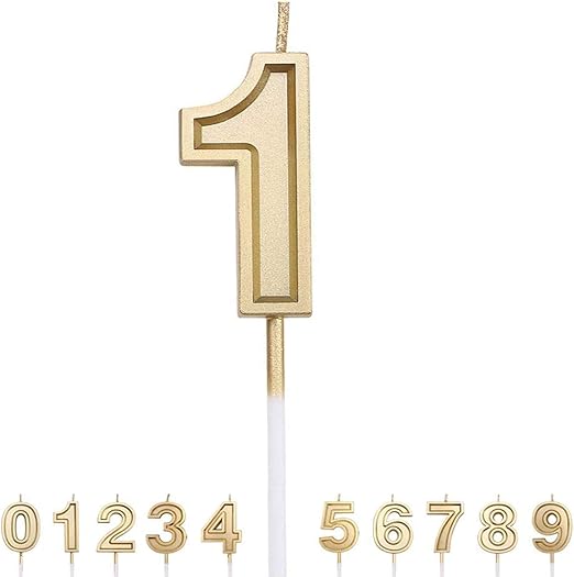Amazon 1バースデーキャンドル 数字 ゴールドグリッター Happy Birthdayの数字 結婚式 同窓会 テーマパーティー 赤ちゃんのペットの誕生日ケーキキャンドル ナンバー1 キャンドル キャンドルスタンド オンライン通販